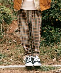 DILASH | スーパーストレッチツイル先染めチェックテーパードパンツ(その他パンツ)