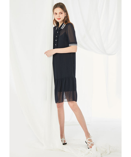 DEBB（デップ）の「[DEBB] シフォンポロシャツワンピース（ワンピース）」 - WEAR