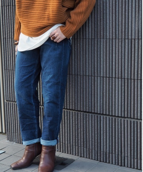 cepo（セポ）の「ダーツデニムクロップド（デニムパンツ・レディース・ブラック/インディゴブルー/ワンウォッシュ/ブルー系その他2/カーキ/モカ/ネイビー/ダークインディゴブルー/グレー系その他/ブルー系その他3・S/M/L）」の9枚目の写真