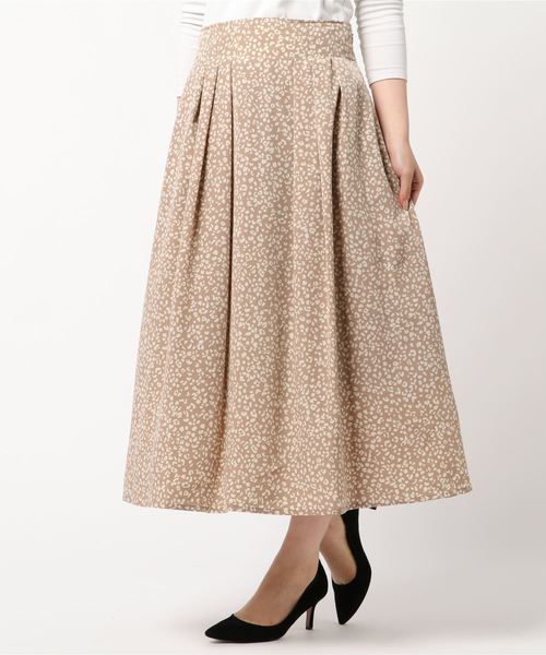 three dots(スリードッツ)の「スモールレオパードプリント スカート(スカート・レディース・ベージュ/ネイビー・S/M/XS)」の2枚目の写真
