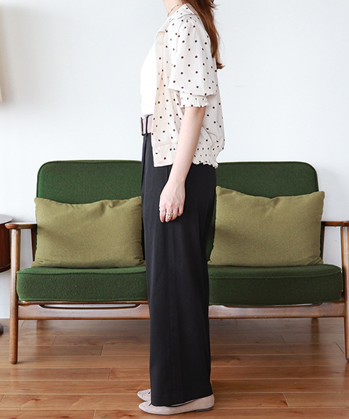 PairPair（ペアペア）の「ベルト付きハイウエストワイドパンツ（その他パンツ・レディース・ブラック/ダークブラウン/ベージュ・FREE）」の8枚目の写真