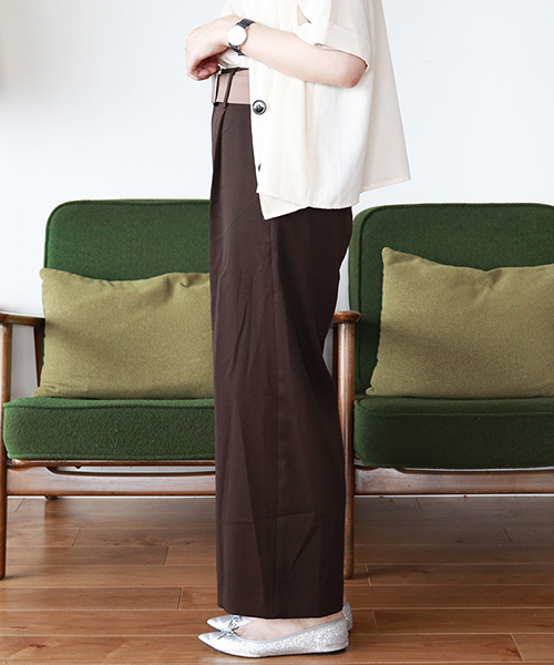 PairPair（ペアペア）の「ベルト付きハイウエストワイドパンツ（その他パンツ・レディース・ブラック/ダークブラウン/ベージュ・FREE）」の17枚目の写真