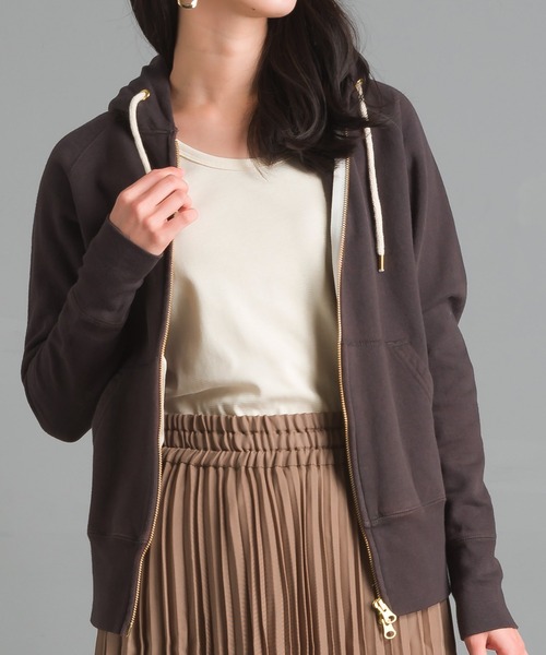 OMNES（オムネス）の「裏起毛ダブルジップパーカー（パーカー・レディース・チャコールグレー/ベージュ/グレー/ホワイト系その他・SMALL/MEDIUM）」の14枚目の写真