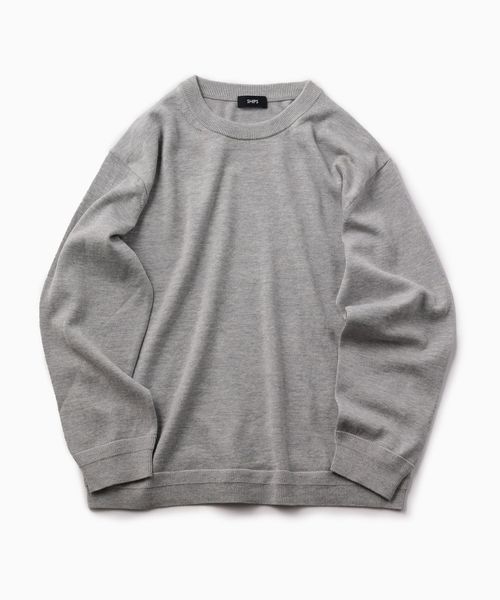 SHIPS(シップス)の「SC: WOOLMARK マシンウォッシュ対応 クルーネック ニット(ニット/セーター・メンズ・ライトグレー/ネイビー/オレンジ/ブルー/グリーン・SMALL/MEDIUM/LARGE/X-LARGE)」の7枚目の写真