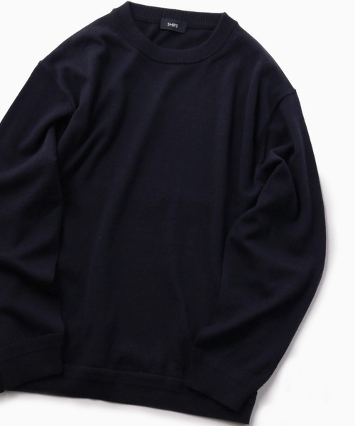 SHIPS(シップス)の「SC: WOOLMARK マシンウォッシュ対応 クルーネック ニット(ニット/セーター・メンズ・ライトグレー/ネイビー/オレンジ/ブルー/グリーン・SMALL/MEDIUM/LARGE/X-LARGE)」の3枚目の写真