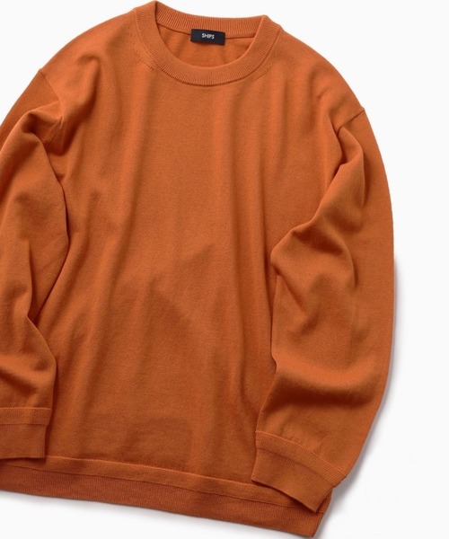 SHIPS(シップス)の「SC: WOOLMARK マシンウォッシュ対応 クルーネック ニット(ニット/セーター・メンズ・ライトグレー/ネイビー/オレンジ/ブルー/グリーン・SMALL/MEDIUM/LARGE/X-LARGE)」の5枚目の写真