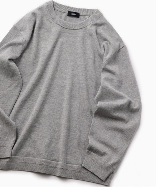 SHIPS(シップス)の「SC: WOOLMARK マシンウォッシュ対応 クルーネック ニット(ニット/セーター・メンズ・ライトグレー/ネイビー/オレンジ/ブルー/グリーン・SMALL/MEDIUM/LARGE/X-LARGE)」の2枚目の写真