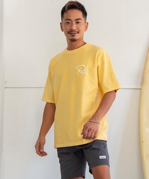 #Re:room（リルーム）の「3DアイコンピグメントウォッシュビッグTシャツ（Tシャツ/カットソー・メンズ・オレンジ/オフホワイト/ブラック/ライトイエロー/ライトグリーン・SMALL/MEDIUM）」の4枚目の写真