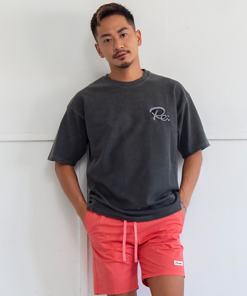 #Re:room（リルーム）の「3DアイコンピグメントウォッシュビッグTシャツ（Tシャツ/カットソー・メンズ・オレンジ/オフホワイト/ブラック/ライトイエロー/ライトグリーン・SMALL/MEDIUM）」の2枚目の写真