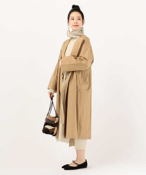 SHIPS Days(シップスデイズ)の「SHIPS Days STANDARD:ローブコート(その他アウター・レディース・ベージュ/ネイビー・ONE SIZE)」の18枚目の写真