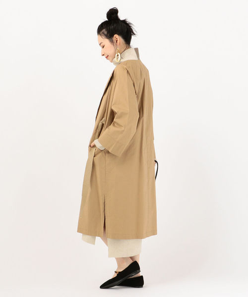 SHIPS Days(シップスデイズ)の「SHIPS Days STANDARD:ローブコート(その他アウター・レディース・ベージュ/ネイビー・ONE SIZE)」の16枚目の写真