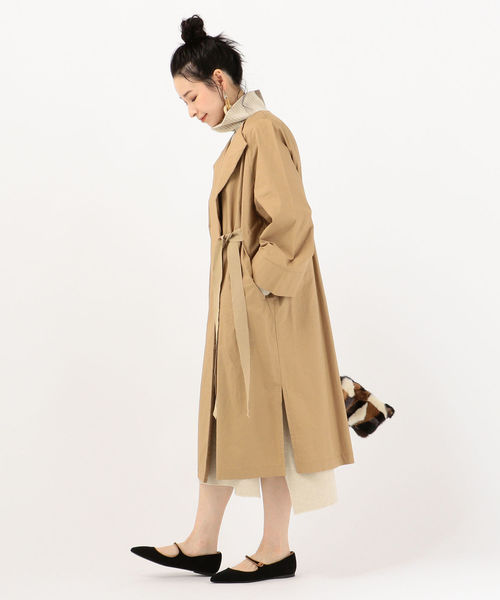 SHIPS Days(シップスデイズ)の「SHIPS Days STANDARD:ローブコート(その他アウター・レディース・ベージュ/ネイビー・ONE SIZE)」の5枚目の写真