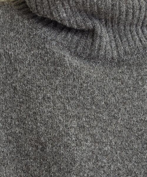 ユナイテッドアローズ 7Gキャメルミックス タートルニットワンピース グレー BEAUTY&YOUTH UNITED ARROWS（ビューティーアンドユースユナイテッド