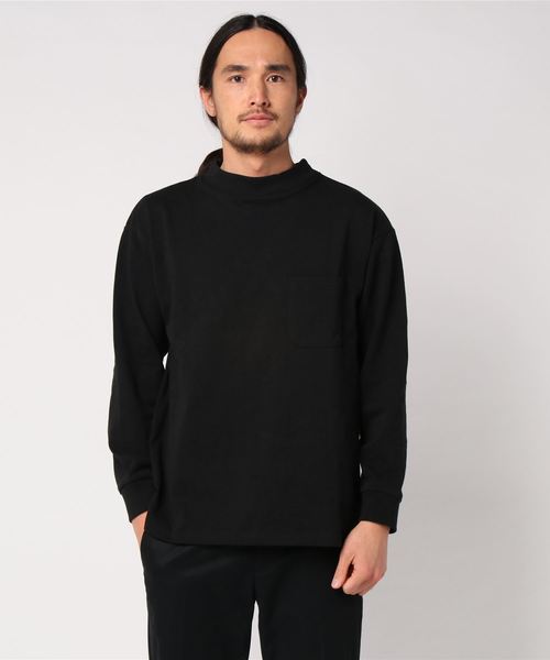 rehacer（レアセル）の「rehacer : Heavy Weight Mock Neck L/S CS（Tシャツ/カットソー・メンズ・ホワイト/ブラック・SMALL）」の2枚目の写真