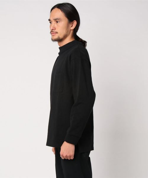 rehacer（レアセル）の「rehacer : Heavy Weight Mock Neck L/S CS（Tシャツ/カットソー・メンズ・ホワイト/ブラック・SMALL）」の3枚目の写真