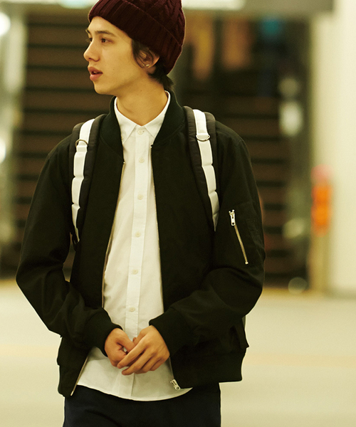 WEGO（ウィゴー）の「WEGO/MA-1ジャケット（ミリタリージャケット・メンズ・ブラック/カーキ・MEDIUM/LARGE）」の21枚目の写真