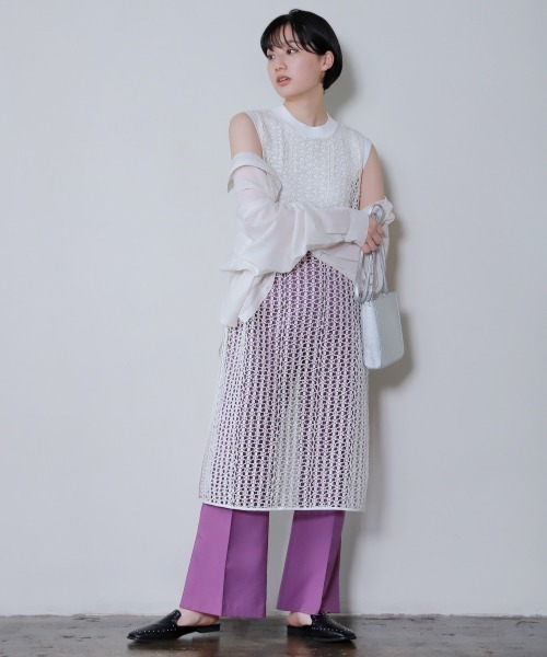 PAGEBOY（ページボーイ）の「コードレースバックリボンワンピース（ワンピース・レディース・ブラック/オフホワイト・FREE）」の6枚目の写真