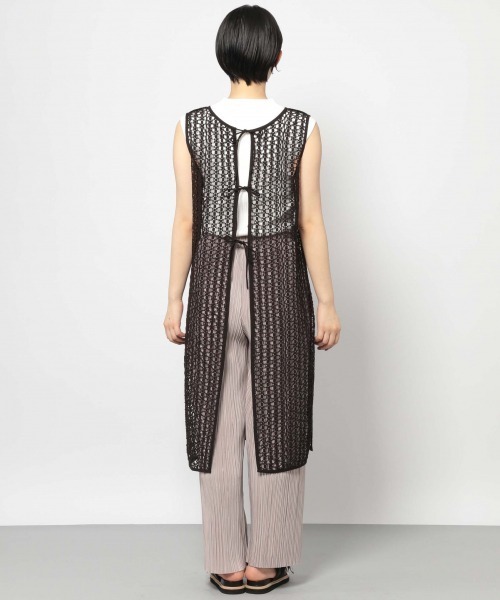 PAGEBOY（ページボーイ）の「コードレースバックリボンワンピース（ワンピース・レディース・ブラック/オフホワイト・FREE）」の7枚目の写真