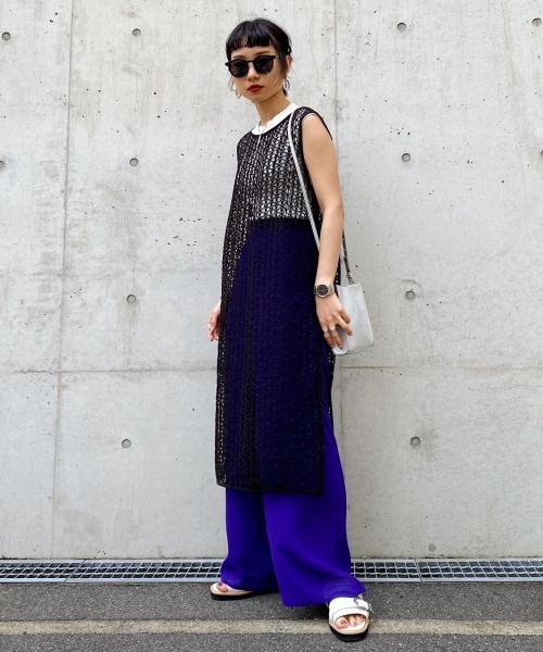 PAGEBOY（ページボーイ）の「コードレースバックリボンワンピース（ワンピース・レディース・ブラック/オフホワイト・FREE）」の4枚目の写真