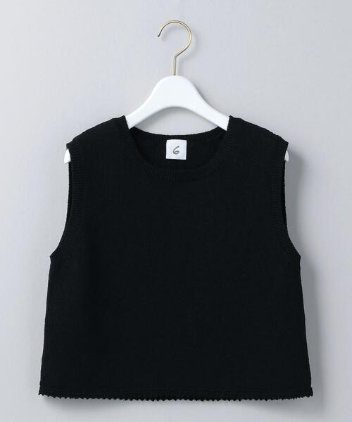 6（ロク）の「＜6(ROKU)＞PICOT NO SLEEVE KNIT PULLOVER/ニット