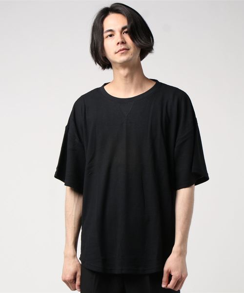 SHI-JYOMAN(シジョマン)の「ガゼットワッフル半袖BIGTシャツ(Tシャツ/カットソー・メンズ・ブラック/ベージュ/アイボリー/カーキ・XL/L/M/XXL)」の8枚目の写真