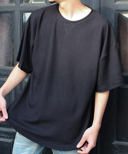 SHI-JYOMAN(シジョマン)の「ガゼットワッフル半袖BIGTシャツ(Tシャツ/カットソー・メンズ・ブラック/ベージュ/アイボリー/カーキ・XL/L/M/XXL)」の20枚目の写真
