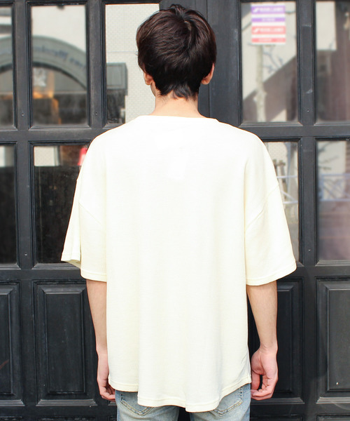 SHI-JYOMAN(シジョマン)の「ガゼットワッフル半袖BIGTシャツ(Tシャツ/カットソー・メンズ・ブラック/ベージュ/アイボリー/カーキ・XL/L/M/XXL)」の10枚目の写真
