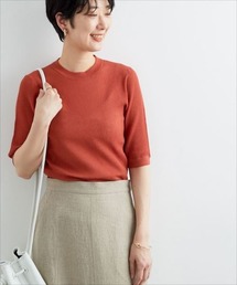 ADAM ET ROPE' | シアーRIB5分袖プルオーバー(Tシャツ/カットソー)