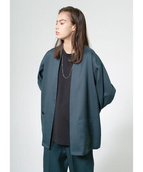 MONKEY TIME(モンキータイム)の「<monkey time> PE/TWL LAPEL LESS JACKET/ジャケット(テーラードジャケット・メンズ・ナチュラル/ダークグリーン・LARGE/X-LARGE/MEDIUM/SMALL)」の10枚目の写真