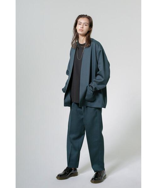 MONKEY TIME(モンキータイム)の「<monkey time> PE/TWL LAPEL LESS JACKET/ジャケット(テーラードジャケット・メンズ・ナチュラル/ダークグリーン・LARGE/X-LARGE/MEDIUM/SMALL)」の8枚目の写真