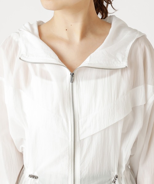 mystic（ミスティック）の「シアーロングブルゾン（ブルゾン・レディース・オフホワイト/ピンク/グレー・FREE）」の6枚目の写真