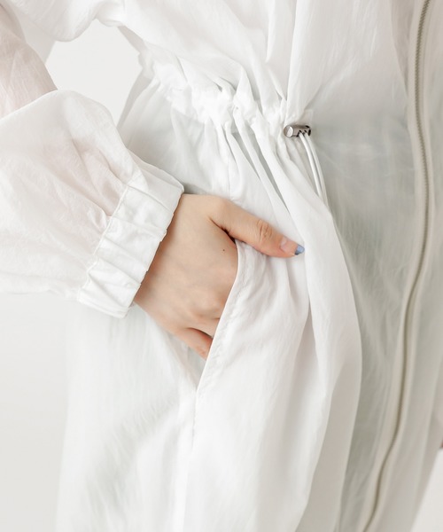 mystic（ミスティック）の「シアーロングブルゾン（ブルゾン・レディース・オフホワイト/ピンク/グレー・FREE）」の9枚目の写真