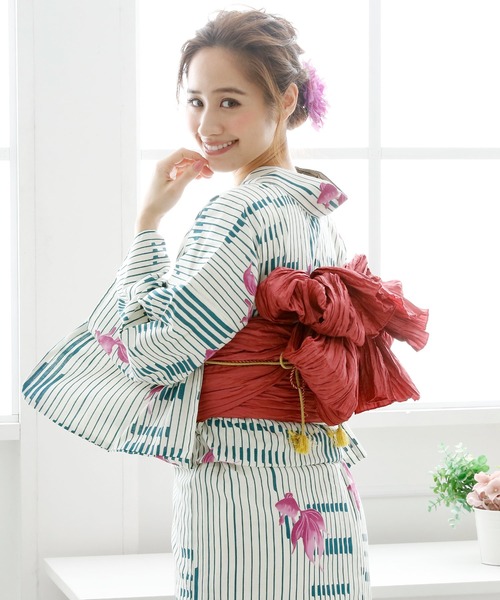 浴衣　レディース　☆最終値下げ☆ KIMONOMACHI （Prices down2）浴衣 レディース セット 「ピンク
