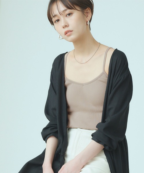 titivate(ティティベイト)の「ブラカップ付きリブキャミソール(キャミソール・レディース・ライトベージュ/ブラウン系その他/ブラウン/チャコール/ブラック/ライトグリーン・S/M)」の5枚目の写真