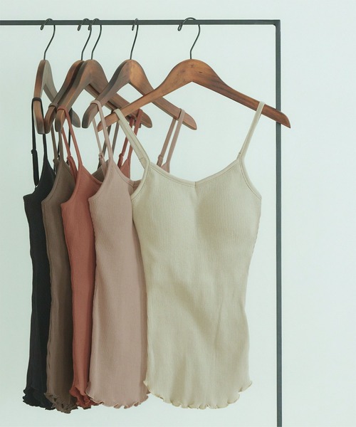 titivate(ティティベイト)の「ブラカップ付きリブキャミソール(キャミソール・レディース・ライトベージュ/ブラウン系その他/ブラウン/チャコール/ブラック/ライトグリーン・S/M)」の6枚目の写真