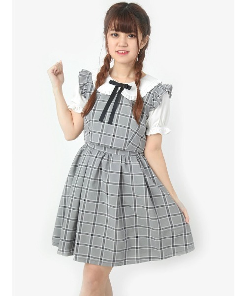 Ank Rouge アンクルージュ の ﾁｪｯｸ柄set Up風パフop ワンピース Wear