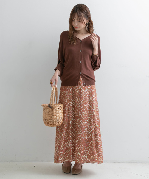 Newlyme（ニューリーミー）の「花柄ナローマキシスカート【R】（スカート・レディース・ブラック/ピンク・MEDIUM/LARGE）」の3枚目の写真