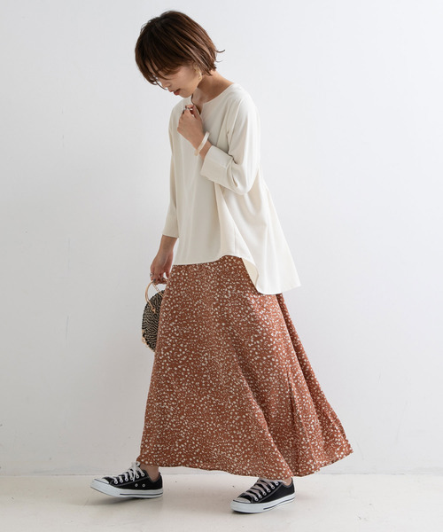 Newlyme（ニューリーミー）の「花柄ナローマキシスカート【R】（スカート・レディース・ブラック/ピンク・MEDIUM/LARGE）」の6枚目の写真