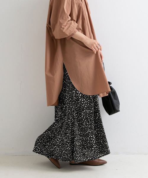 Newlyme（ニューリーミー）の「花柄ナローマキシスカート【R】（スカート・レディース・ブラック/ピンク・MEDIUM/LARGE）」の14枚目の写真