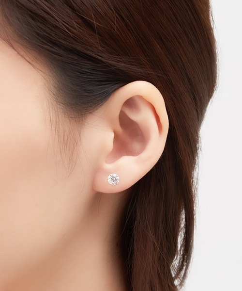 ESTELLE(エステール)の「K18 イエローゴールド キュービックジルコニア ピアス (L) ESTELLE/エステール(ピアス(両耳用)・レディース・イエローゴールド・-)」の4枚目の写真