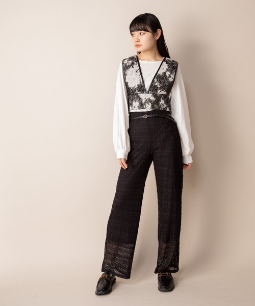 Mysa&Liina（ミーサリーナ）の「パイピングジャガードビスチェ（その他トップス・レディース・ブラック/レッド・M）」の6枚目の写真