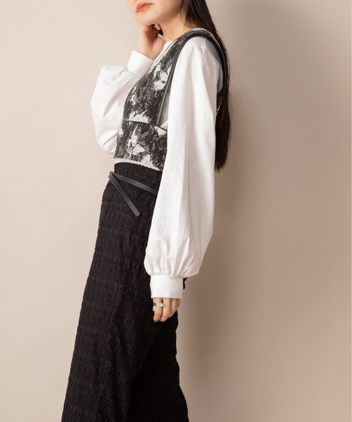 Mysa&Liina（ミーサリーナ）の「パイピングジャガードビスチェ（その他トップス・レディース・ブラック/レッド・M）」の10枚目の写真