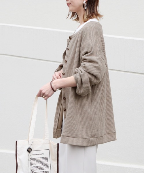 reca（レカ）の「3WAYリブルーズカーディガン（カーディガン/ボレロ・レディース・ブラック/ベージュ/クリーム・FREE）」の2枚目の写真