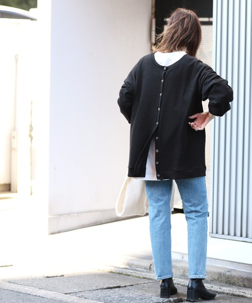 reca（レカ）の「3WAYリブルーズカーディガン（カーディガン/ボレロ・レディース・ブラック/ベージュ/クリーム・FREE）」の8枚目の写真