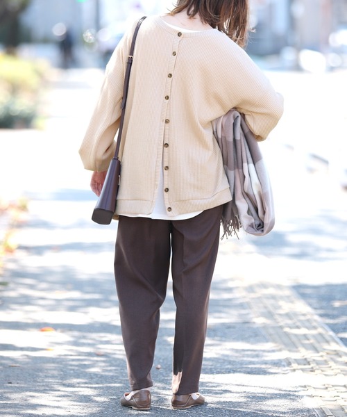 reca（レカ）の「3WAYリブルーズカーディガン（カーディガン/ボレロ・レディース・ブラック/ベージュ/クリーム・FREE）」の13枚目の写真