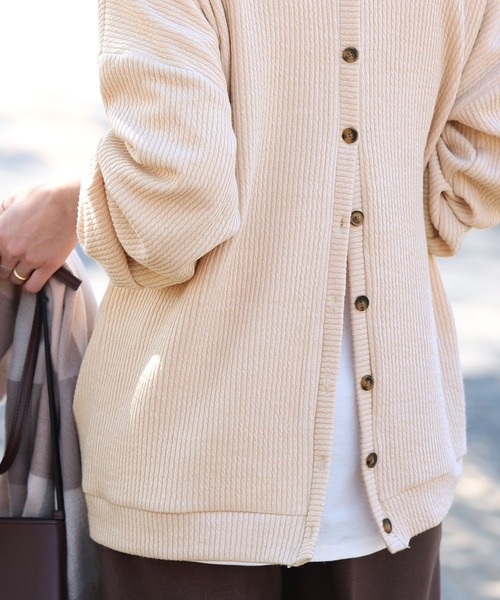 reca（レカ）の「3WAYリブルーズカーディガン（カーディガン/ボレロ・レディース・ブラック/ベージュ/クリーム・FREE）」の18枚目の写真