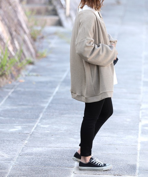 reca（レカ）の「3WAYリブルーズカーディガン（カーディガン/ボレロ・レディース・ブラック/ベージュ/クリーム・FREE）」の19枚目の写真