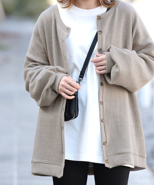 reca（レカ）の「3WAYリブルーズカーディガン（カーディガン/ボレロ・レディース・ブラック/ベージュ/クリーム・FREE）」の22枚目の写真