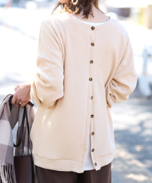 reca（レカ）の「3WAYリブルーズカーディガン（カーディガン/ボレロ・レディース・ブラック/ベージュ/クリーム・FREE）」の12枚目の写真