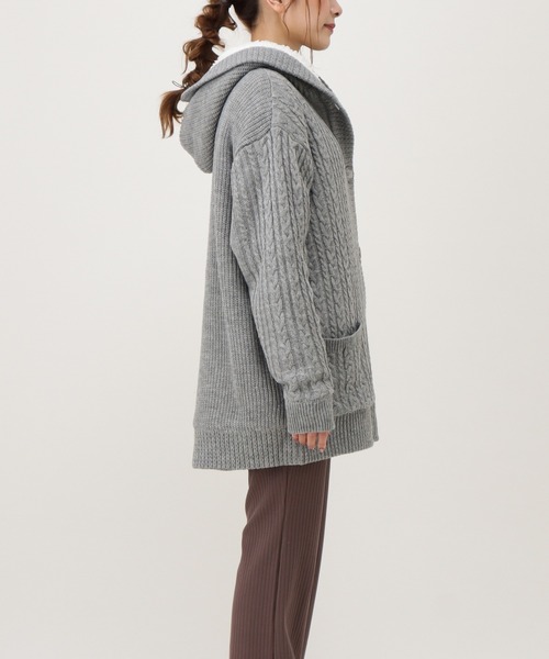 NAVY(ネイビー)の「裏ボアニットパーカー(パーカー・レディース・ネイビー/ブラウン/グレー・フリー)」の8枚目の写真